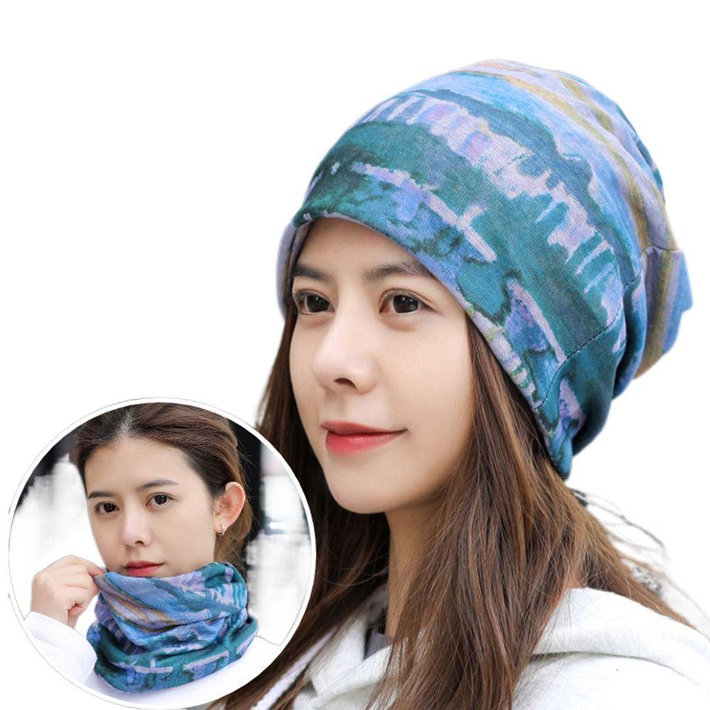 Collar Summer Hat Head Wrap Turban Headscarf Scarf Ruffle Cancer Hat Beanie Stripe Hat Outdoor Cap