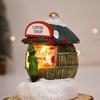 Christmas LED Light Resin House Santa Claus Gift Shop Ornaments 2025 New Year Decoration for Home Luminous Cabin Landscape Craft