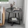 Modern Round Coffee Table: Elegant Small Side Table for Living Room or Balcony