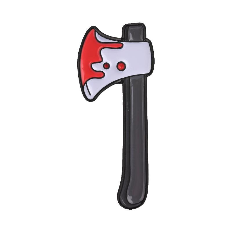 Halloween Knife Axe Badges Horror Bloody Cleaver Saw Enamel Pin Creepy Backpack Brooch Spooky Gothic Accessories