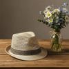 Short Brim Woven Straw Hat Breathable Vacation Beach Cap Sun Cap Men Panama Hat  Summer