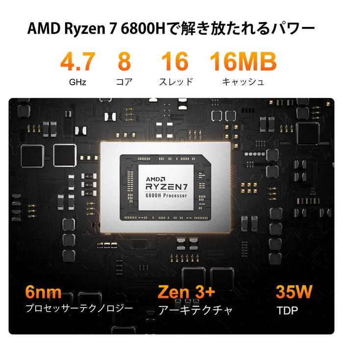 GEEKOM A6 Ryzen 7 6800 Mini PC, 16GB DDR5, 1TB SSD, Expandable to 128GB DDR5 + 6TB, Pure White