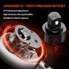 /4'' 3/8'' 1/2'' 1Industrial Dual-Direction Adjustable 72-Tooth Ratchet Handle Drive Click Torque Wrench Upgraded Torque Wrench
