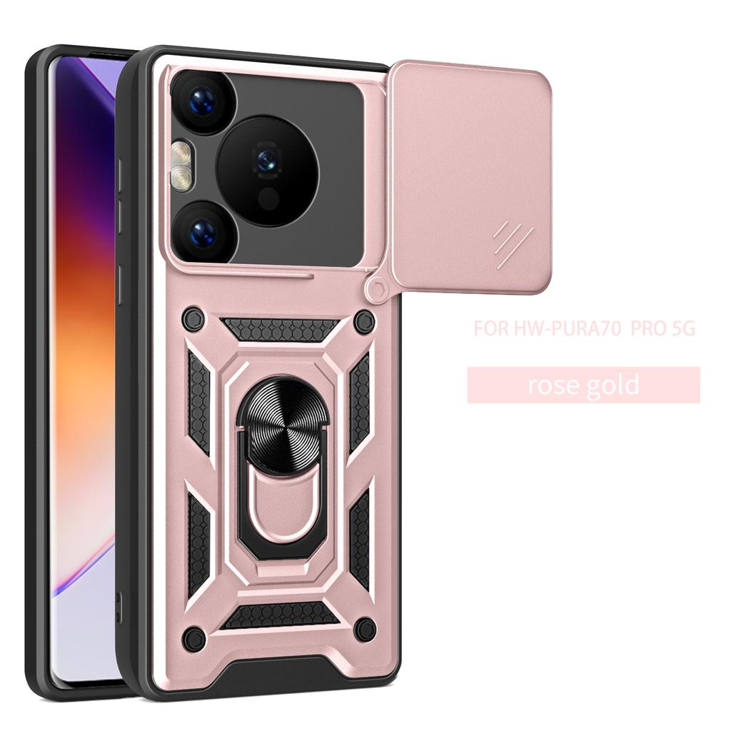 Чехол для Huawei Pura 80 Чехол для телефона Huawei Pura 80 Pro + Pura 80 Ultra Магнитное кольцо-держатель Бронированная задняя крышка со шторкой для защиты камеры