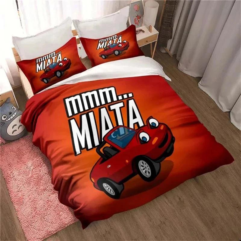 Miata MX-5 NA Racing Cartoon Jdm Car Drift Bedding Set,Duvet Cover Bed Set Quilt Cover,King Queen Twin Size Boys Girls Adults