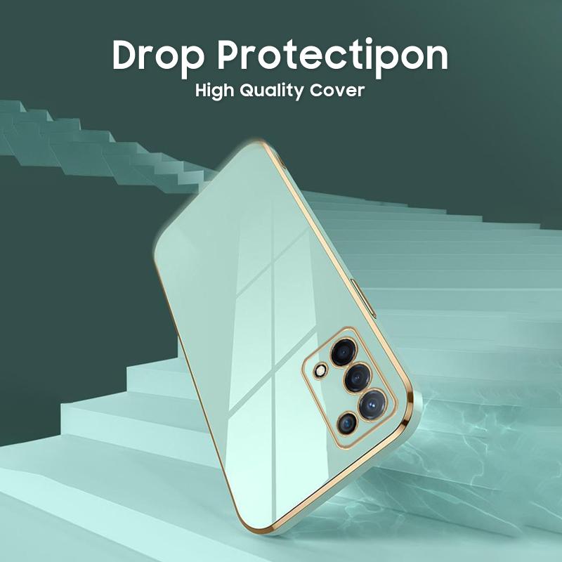 Мягкий чехол из ТПУ с 6D покрытием для OPPO K11 K9 Pro A78 A58 A38 A76 A36 A94 A74 A72 A73 A53 A57 Reno 10 11 Realme 10 11 9 GT5, роскошный силиконовый чехол-бампер