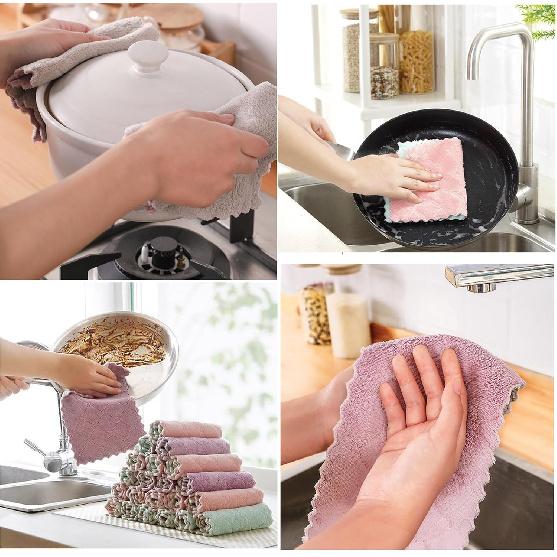 12 Pack Cleaning Cloth Kitchen Cloth, Dish Towels Super Absorbent Coral Velvet Dishtowels, Microfiber Premium Soft Tea Towels, Quick Dry Rags,