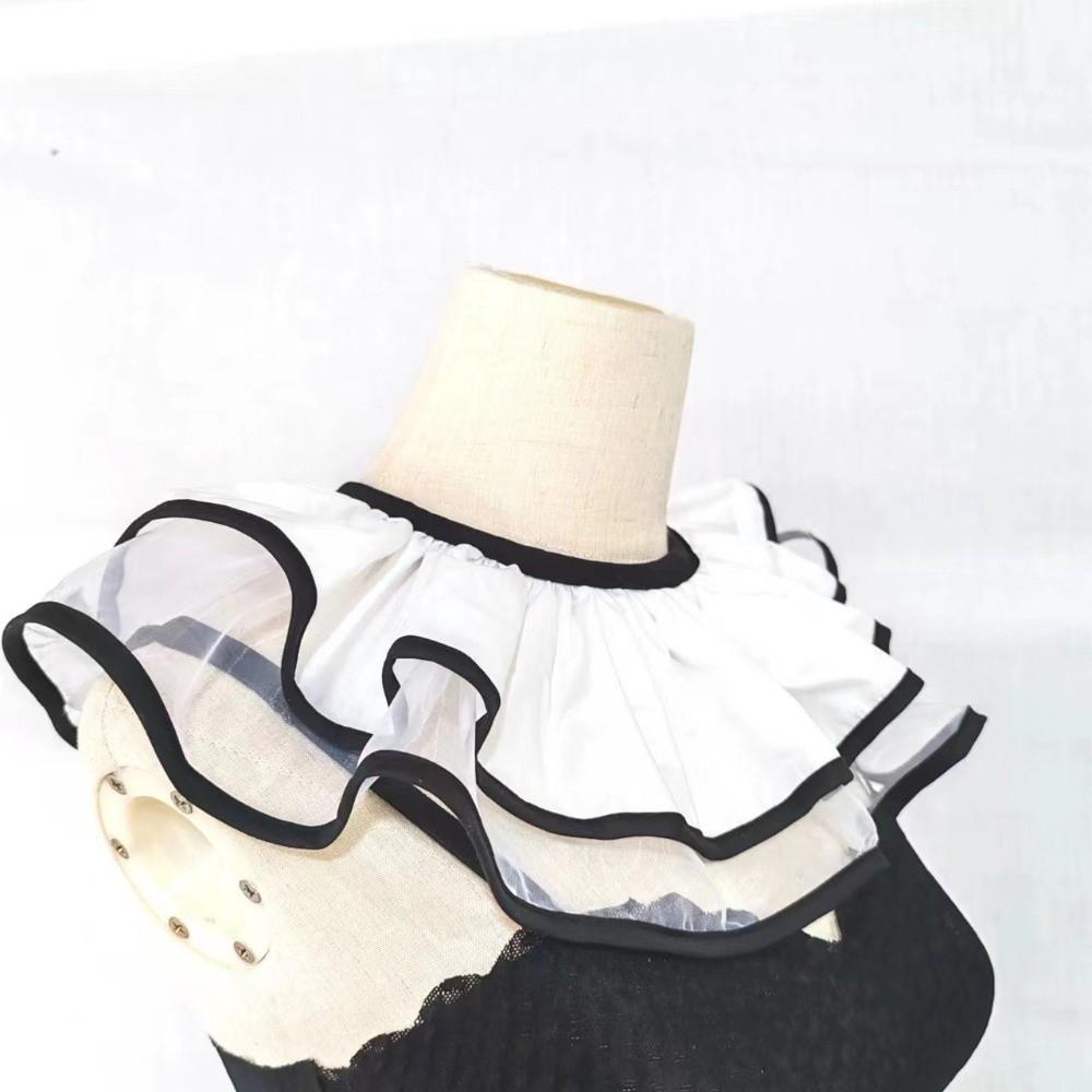 Pleated Design Lolita Fake Collar Retro Style Clown Costume Shawl Lolita Lapel Cape Costume Party