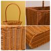 Brown Handhold Weaving Basket with Handle Hanging Basket Creative Flower Basket