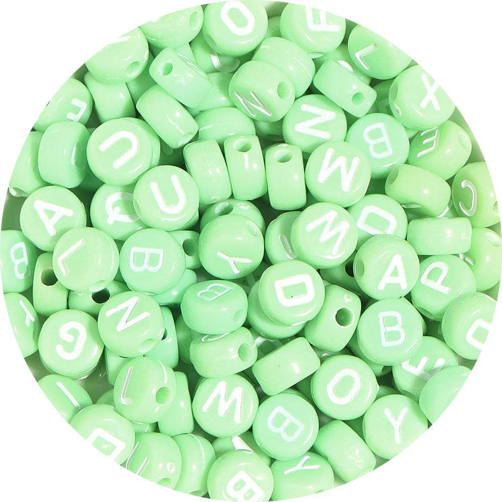 100Pcs 7mm Acrylic Alphabet Beads Colored Loose Spacer Flat Round Letter Beads For DIY Bracelet Earrings Accessories Wholesale
