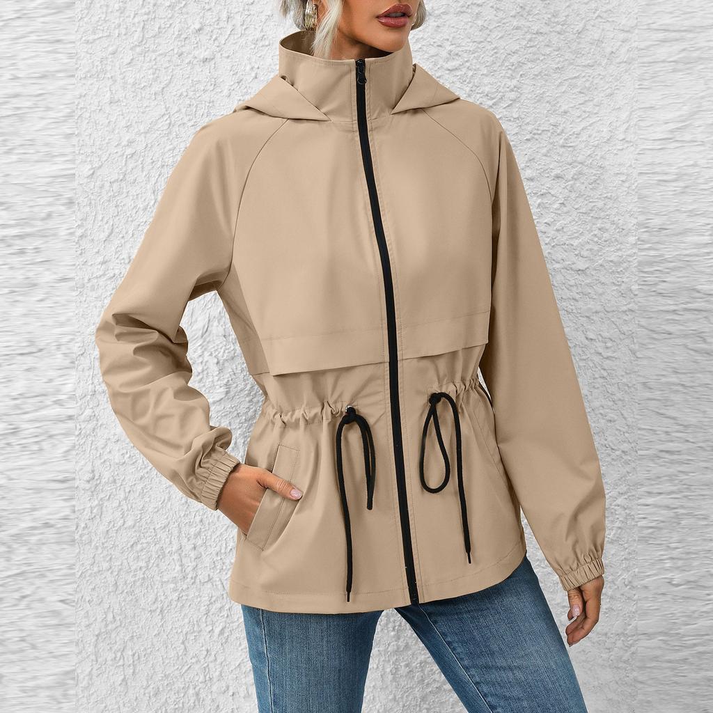 Jacket Women Waterproof Windbreaker Lightweight Rain Jackets With Pockets Packable Raincoats For Women With Hood