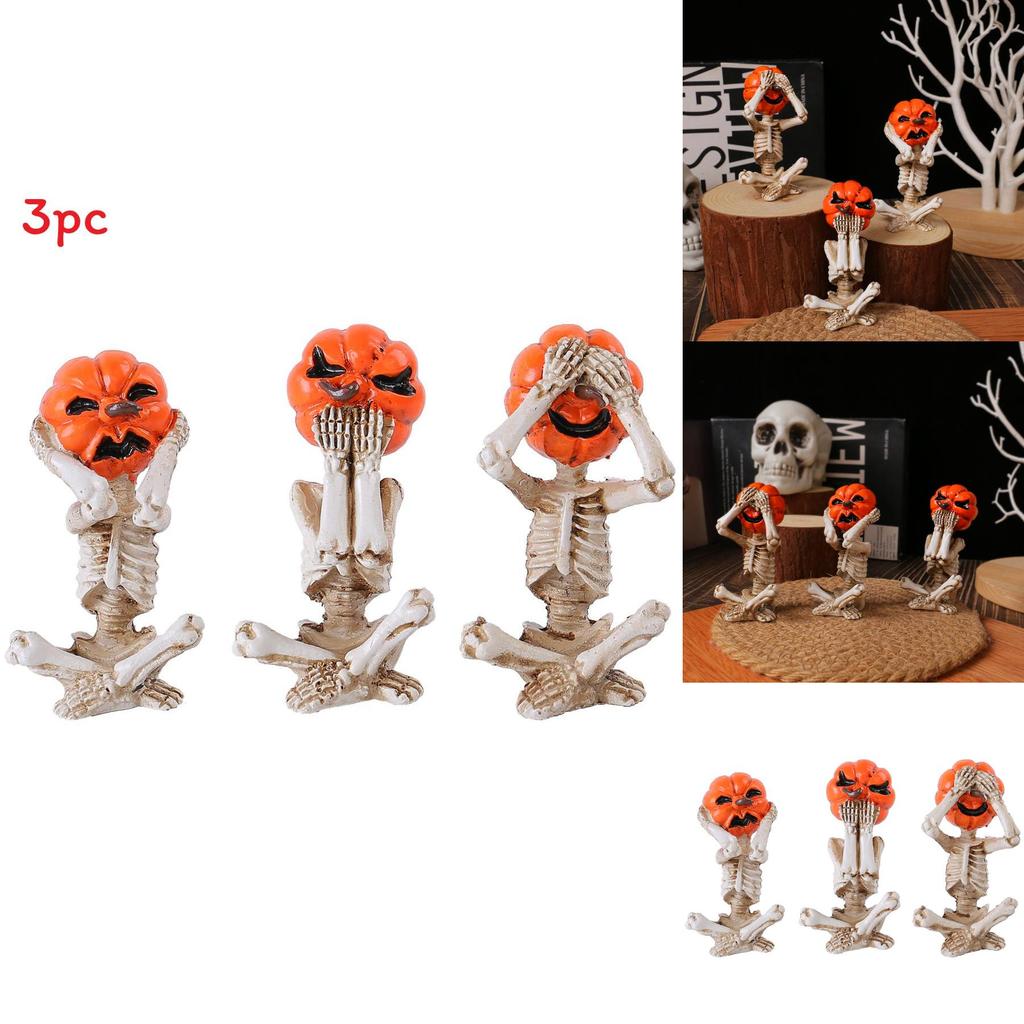 Horror Pumpkin Skull Figure For Festive Halloween And Holiday Scene Decoration