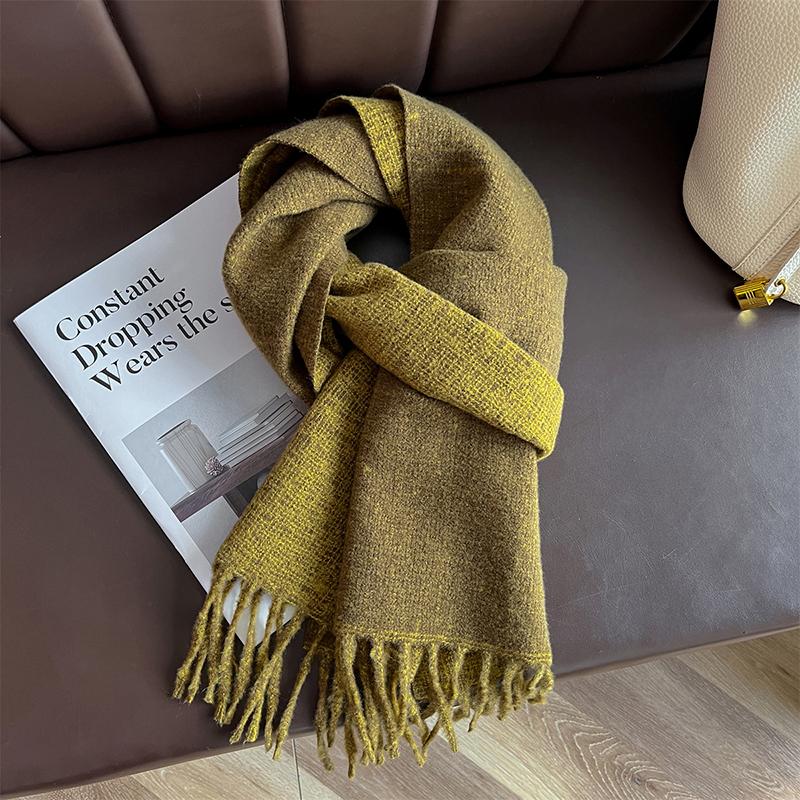 Imitation Cashmere Women Winter Scarf Thicken Double-Sided Long Shawls Neck Warm Tassel Poncho Echarpe Stoles Pashmina Luxury