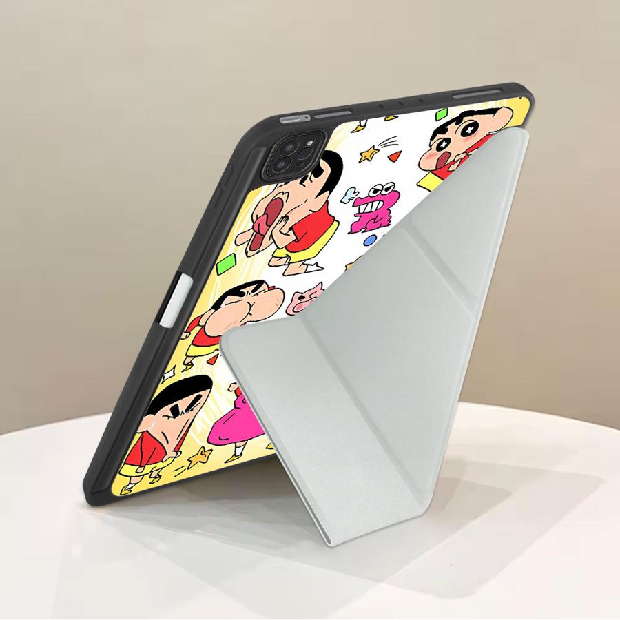 Cute Cra-yons Shin-chans Anime Holder Cover Tablet Case For iPad Air 4 5 M3 M2 1 2 M4 11inch Pro 11th 10th 9th 8th 7th 12.9inch