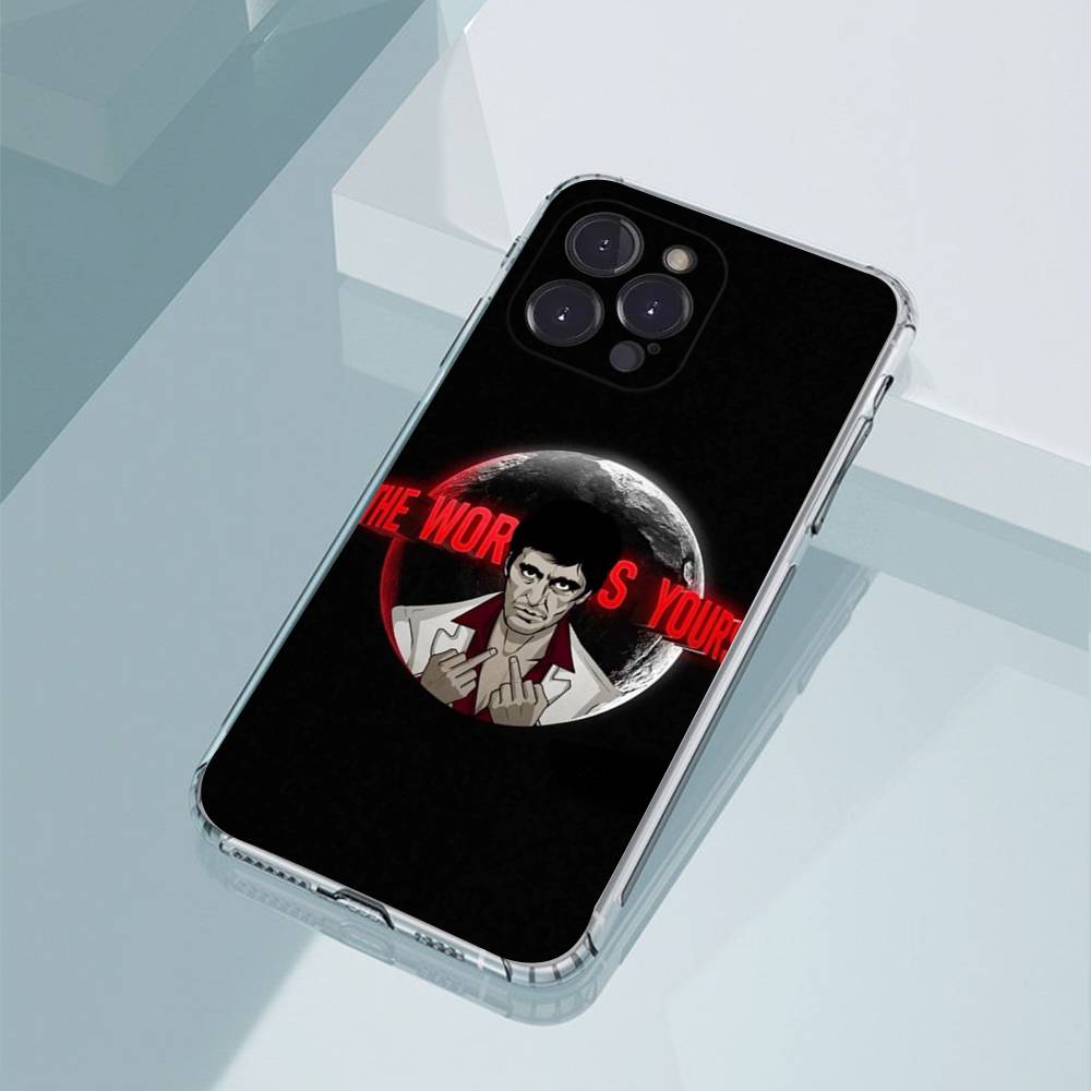 Чехол для телефона Tony M-Montana из S-Scarface для iPhone 11, 12, 13, 14, 15, 16, 17, Plus, Pro, Max, Plus, Прозрачная крышка