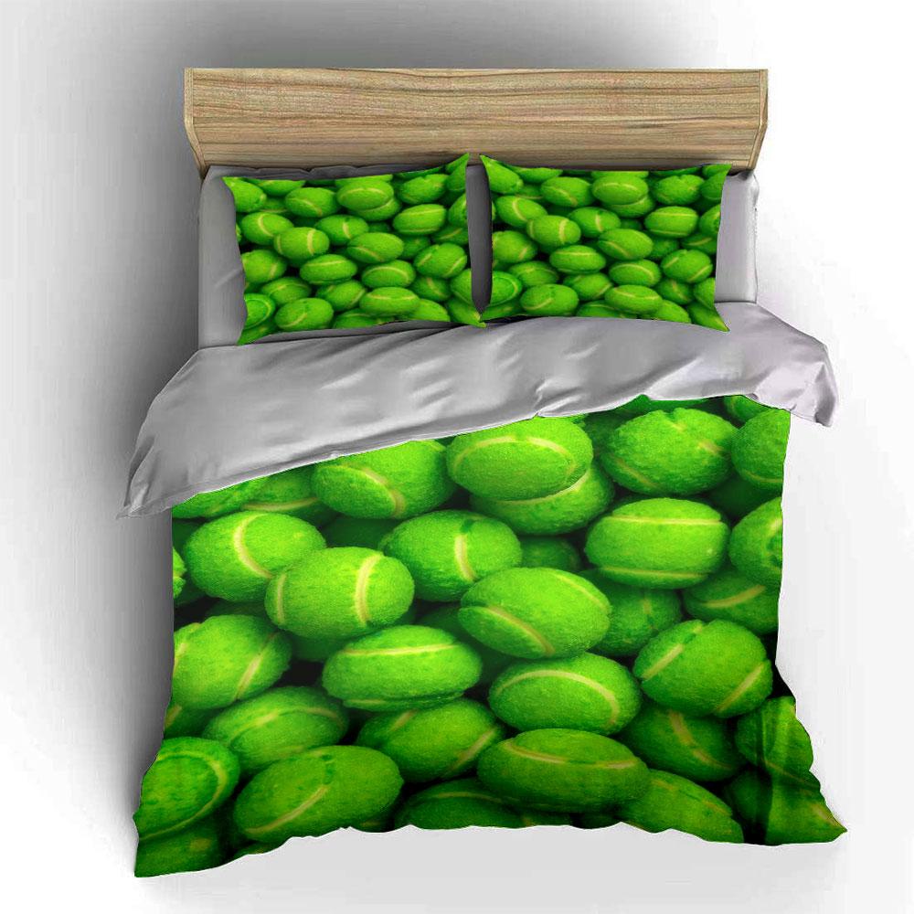 "Pet Tennis Ball Toy Set" Bedding Set with 1 Duvet Cover 2 Pillowcases Single Double King Queen, Gift
