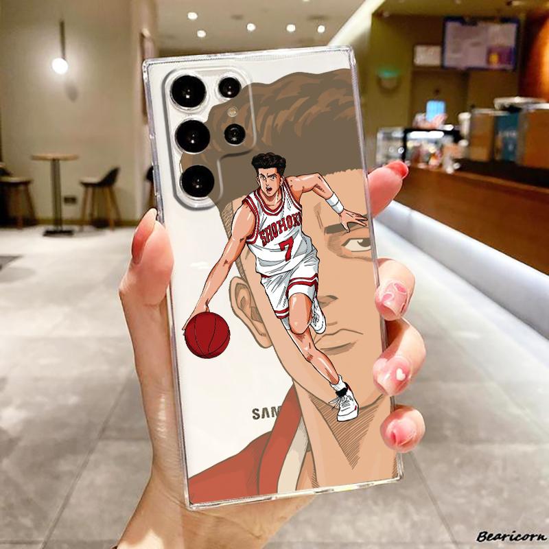 Slam Dunk Boy Anime For Samsung S23 S22 S21 Ultra S20 FE Pro Lite S10 S9 S8 Plus 5G Transparent Phone Case Cover