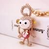 Crystal Diamond Monkey Keychain: Long-Tailed Zodiac Animal Pendant for Women's Bags
