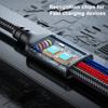 QOOVI Кабель для быстрой зарядки 3 в 1, Micro USB/Type-C/Lightning
