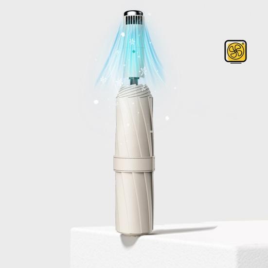 Sun Protection Fan Umbrella 3 Levels Adjustable Rechargeable UV Blocking Umbrella Portable Waterproof Windproof Multifunction Automatic Folding