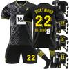 2223 выездная футболка Dortmund, комплект детского футбольного тренировочного костюма