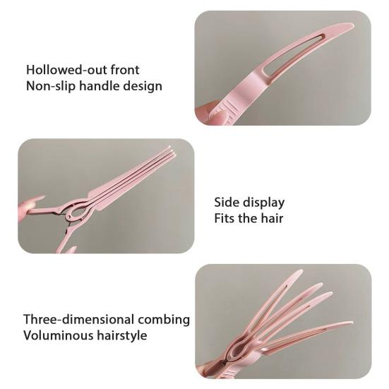 2/4 шт. Зажим для челки, не оставляющий заломов на волосах, изогнутая поверхность, сильные фиксирующие зубцы, плоский зажим для объема волос, управление одной рукой, заколка для волос