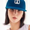 VARZAR VA Square Applique Wool Baseball Cap Navy
