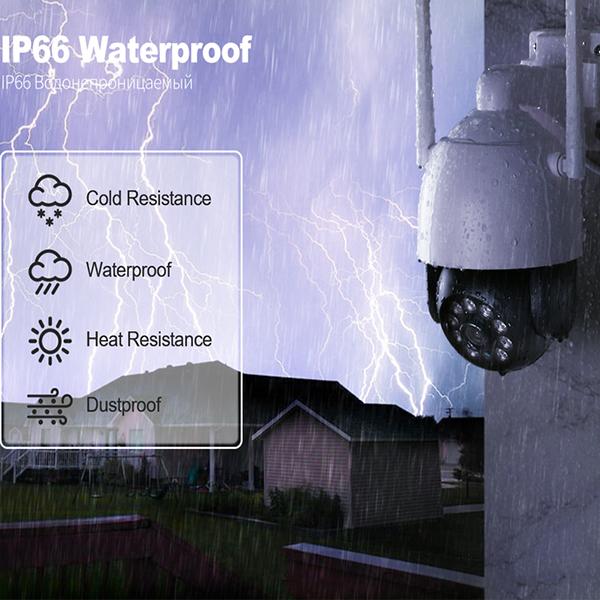 Techage H.265 Ultra HD 2K/4K Беспроводная IP-камера 4MP/8MP Наружная скоростная купольная PTZ-камера Красно-синяя световая сигнализация AI Обнаружен человек P2P