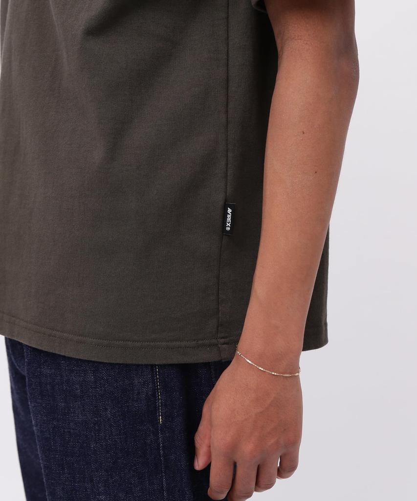 AVIREX 50th Anniversary Leather Patched Fatigue T-Shirt Men's M 310 Olive 783-5134012