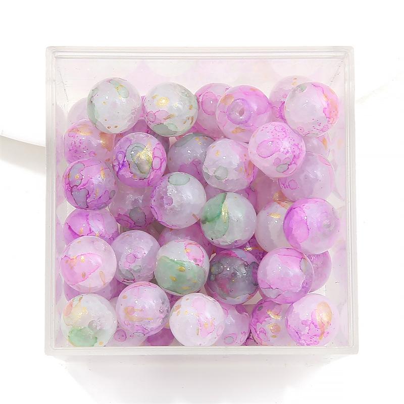 10 мм стеклянные бусины-попки Halo Inside Broken Round Бусины из глазури Ретро-бисер ручной работы Diy Ice Crack Jewelry Бусины-попки для изготовления ювелирных изделий