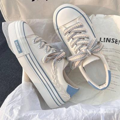 Холщовые туфли женские летние дышащие нишевого дизайна обувь трендовая обувь универсальные маленькие белые туфли обувь на толстой подошве