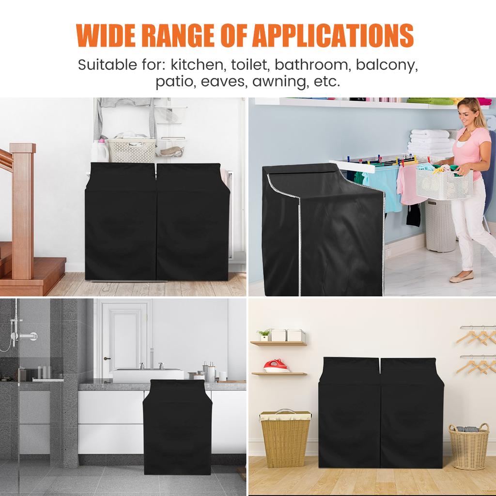 Washing Machine Cover Dust Cover  Oxford Cloth Universal Full Automatic Drum Washer Protector for Dryer Covers with Zipper