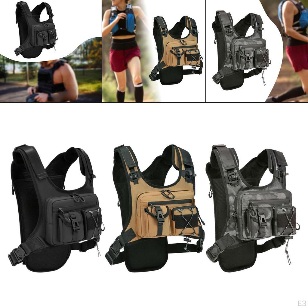 Нагрудная сумка-рюкзак для тренировок на открытом воздухе, многофункциональный жилет на молнии, подсумок-разгрузка для бега