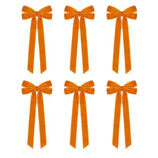 6 шт. Бархатная лента Бант Рождественские украшения для елки Рождественские украшения для дома Вечеринка Гирлянда