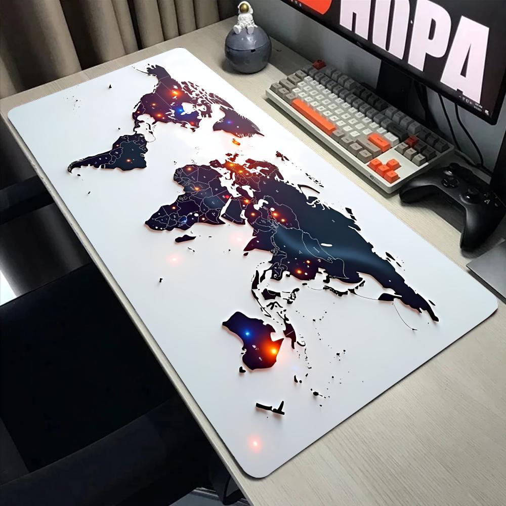 Earth Map Mouse Pad Large Computer Office Game Table Mats XXL Rubber Antislip Gaming Keyboard Mousepads Long Desk Pads
