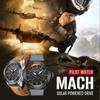 NORTH EDGE 2024 NEW MACH Solar Powered Watch For Men Waterproof 50M Men's Pilot Sports Casua Wristwatches Reloj Hombre Luminous