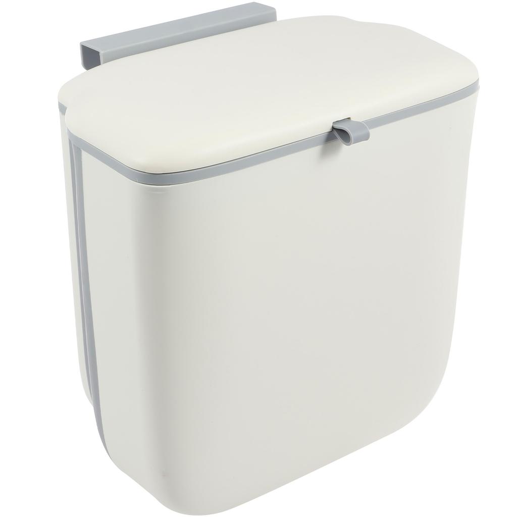 Hanging Trash Bins Kitchen Food Garbage Can with Lid Foldable Wall Mounted Trash Storage Bins Large Capacity Organizer Can