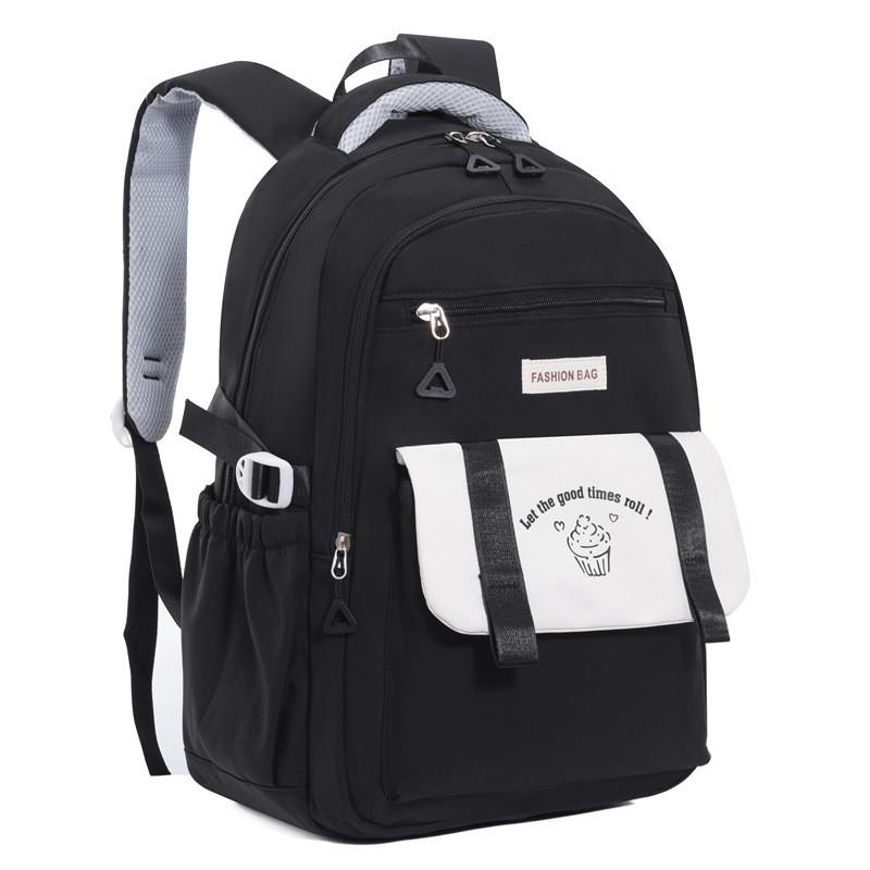 Fashionable And Durable Nylon Girls Backpack For School With Weaving And Stitching Elements