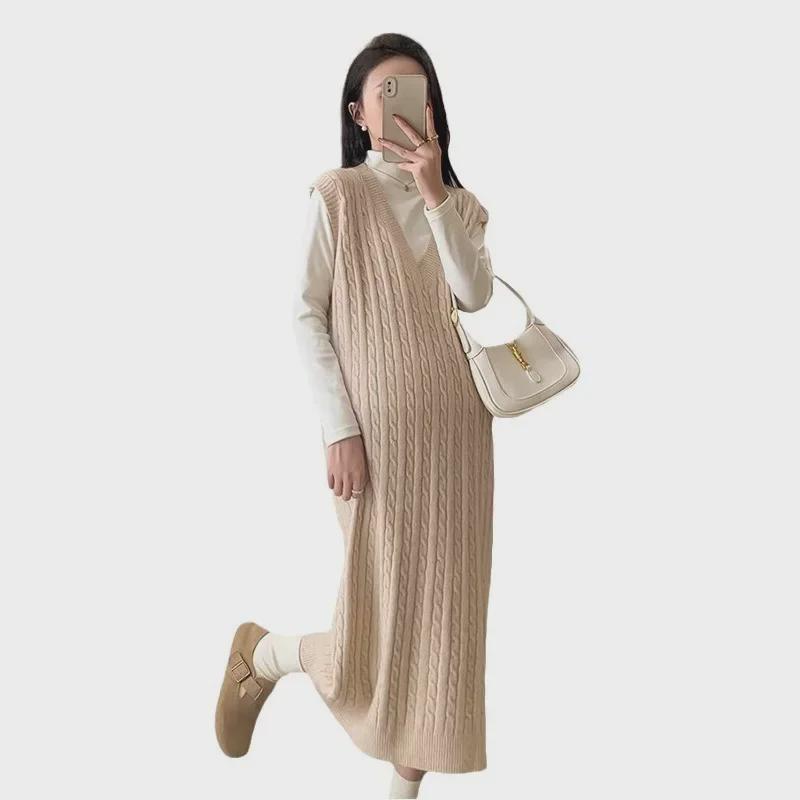 2024 Trendy Maternity Sweater Dress: Autumn/Winter Two-Piece Suit