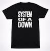 System of a Down Квадратный Текстовый Логотип Альтернативная Метал-группа Футболка Черная