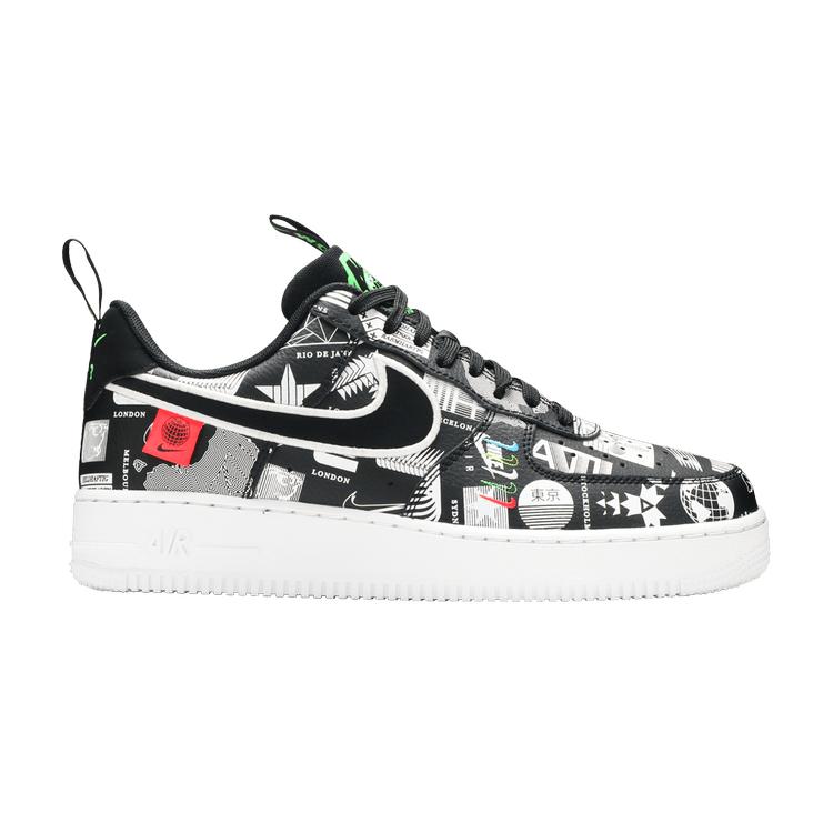 Nike Air Force 1 07 LX Worldwide Pack — черные кроссовки унисекс White Flash-Crimson CZ5927-001