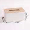 1Pc Luxurious Bamboo Rectangular Tissue Box Cover - Waterproof, Elegant Holder For Disposable Paper Facial Tissues