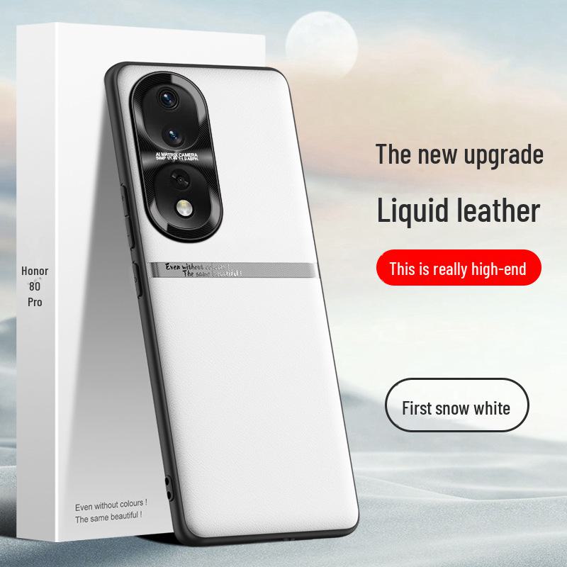 Защитный чехол из жидкой кожи для Honor 80 Pro, устойчивый к падениям и загрязнениям, можно приобрести по отдельности.