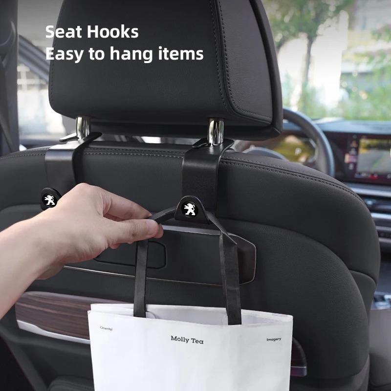 2Pcs Auto Headrest Hanger Multifunctional Car Storage Hook For Peugeot 3008 5008 208 308 508 2008 408X 108 Wheel Center Cap