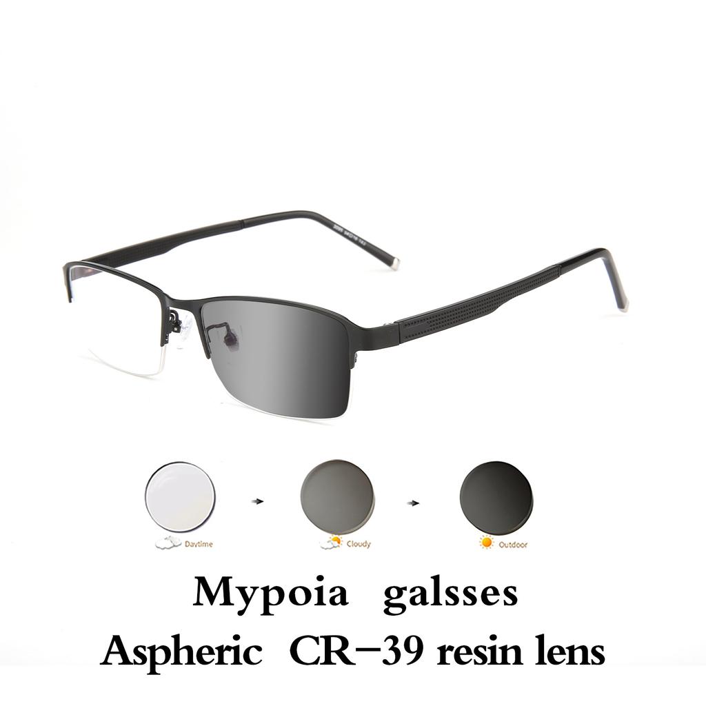 Фотохромные очки для мужчин и женщин, очки для близорукости, готовые очки, студенческие очки для близорукости, очки 0 -0,5 -1 -1,25 -1,5 -1,75 -6