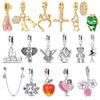 Медные шармы-подвески в виде яблок с глазурью, бусины, циркониевые панды, лягушки, черепахи, подвески в виде сердец любви, подходят для оригинального браслета, DIY ювелирные изделия