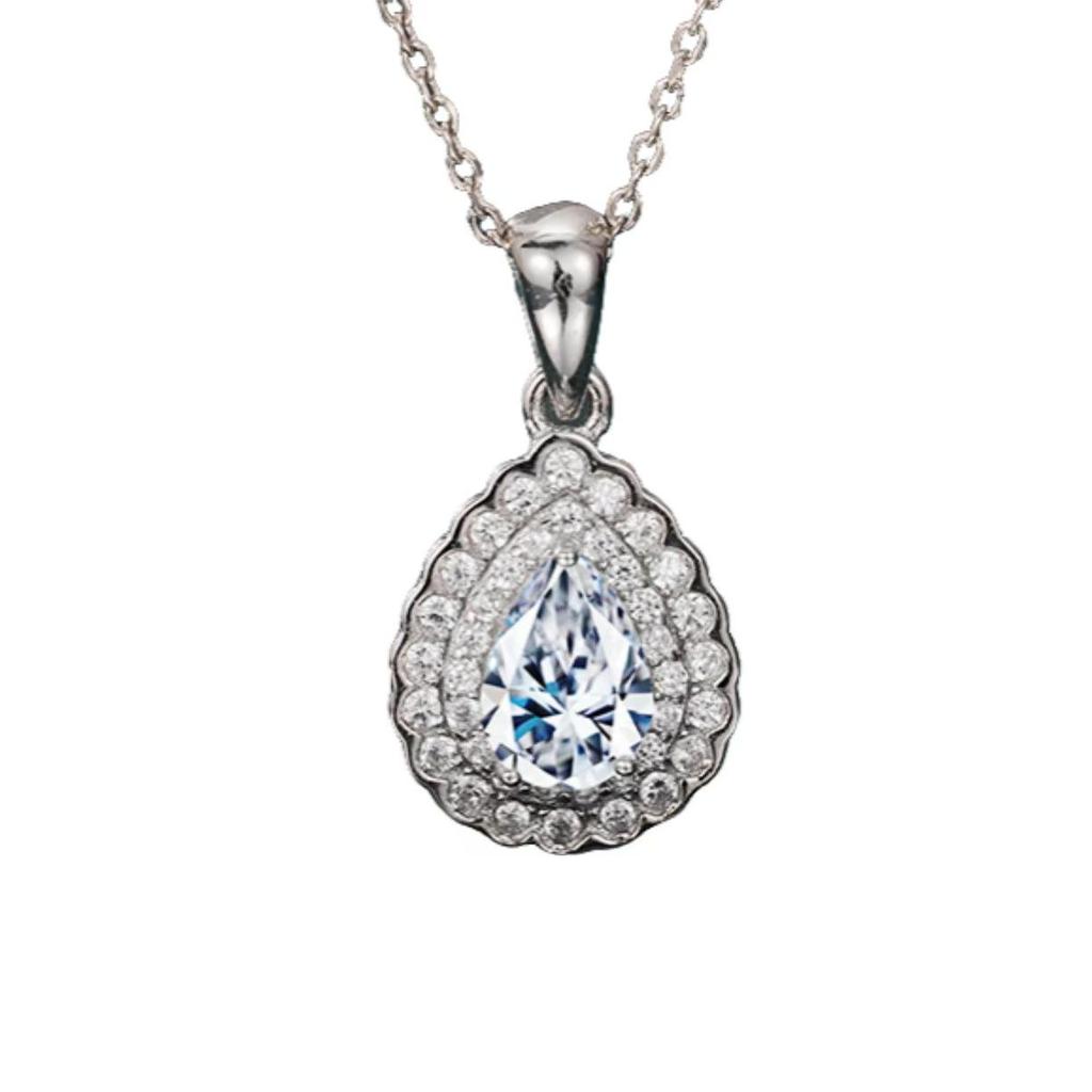 Серебряный кулон-капля с муассанитом S925 для женщин - Универсальное и высококачественное ювелирное изделие