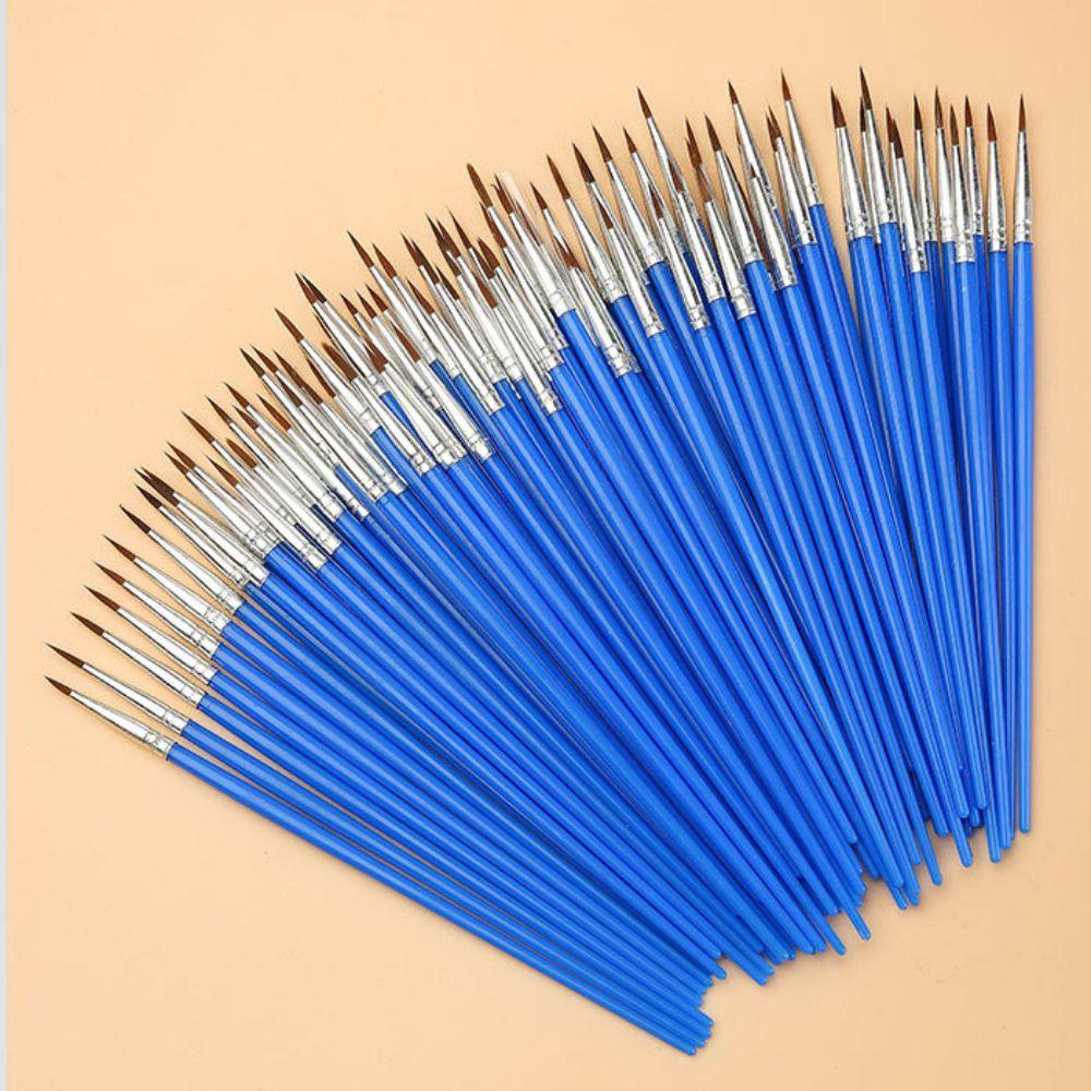 100 шт. Кисти с острым кончиком для масляной живописи, плоские, инструменты для рисования, набор кистей для рисования, рукоделие