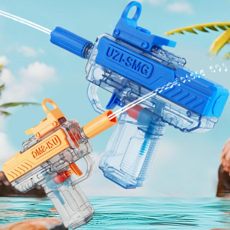 Электрический Водяной Пистолет Uzi Игры в Бассейне Пляж Детские Уличные Игрушки Мальчики Автоматический Бластер Игрушечный Пистолет Прозрачный Водяной Миниган