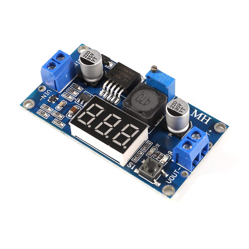 2 Pcs LM2596s DC Buck Converter, MELIFE Adjustable DC to DC Step-down Voltage Regulator Power Module 36V 24V 12V to 5V 2A Voltage Stabilizer with LED